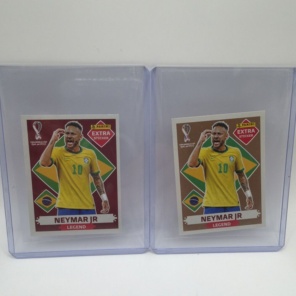 Neymar Jr. 2 Extra Stickers Lot: Bronze+ Red Qatar 2022 Panini  SHIP NOW